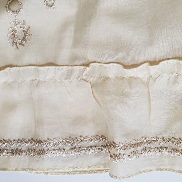 Talbots Midi Skirt Ecru Eyelet Embroidered Lined Cotton 6 EUC - Picture 8 of 9